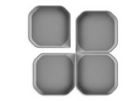 Fun2 Play Лоток для активных игр серый, 25 x 25 x 2,5см., 4 шт.