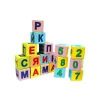 Мягкие кубики "Буквы и цифры", 20х20 см (12 штук)