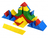 Строительный набор из дерева  "Цветные призмы" 80 шт.