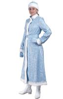 Костюм "Снегурочка" длинный приталенный сантун (голубой)